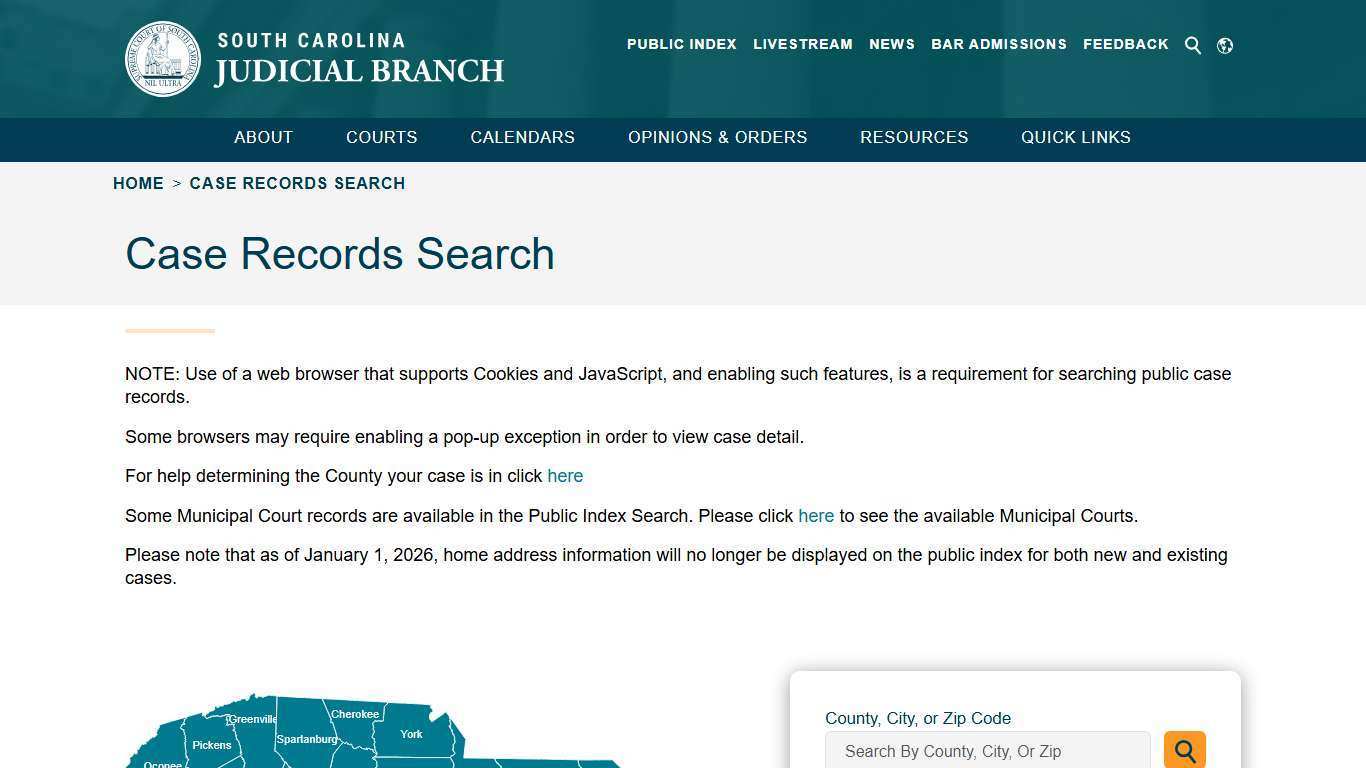 Case Records Search - South Carolina Judicial Branch